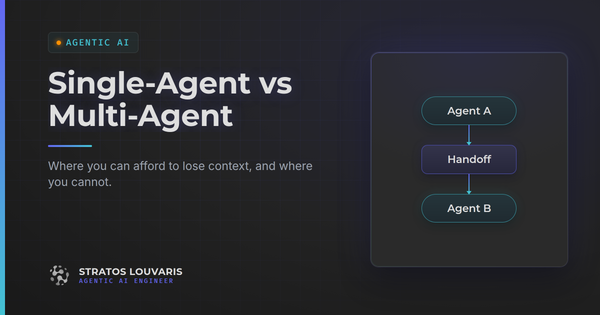 Single-agent vs multi-agent architecture: the handoff tax paid at every agent boundary